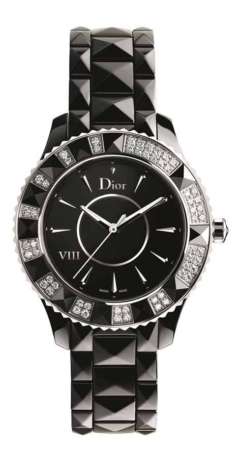 dior replacement black high-tech ceramic bracelet pyramid-shaped links|New Dior VIII Grand Bal Haute Couture watch collection .